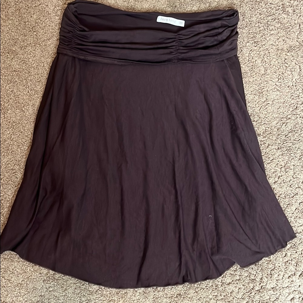 Dark Brown Knee-Length Skirt